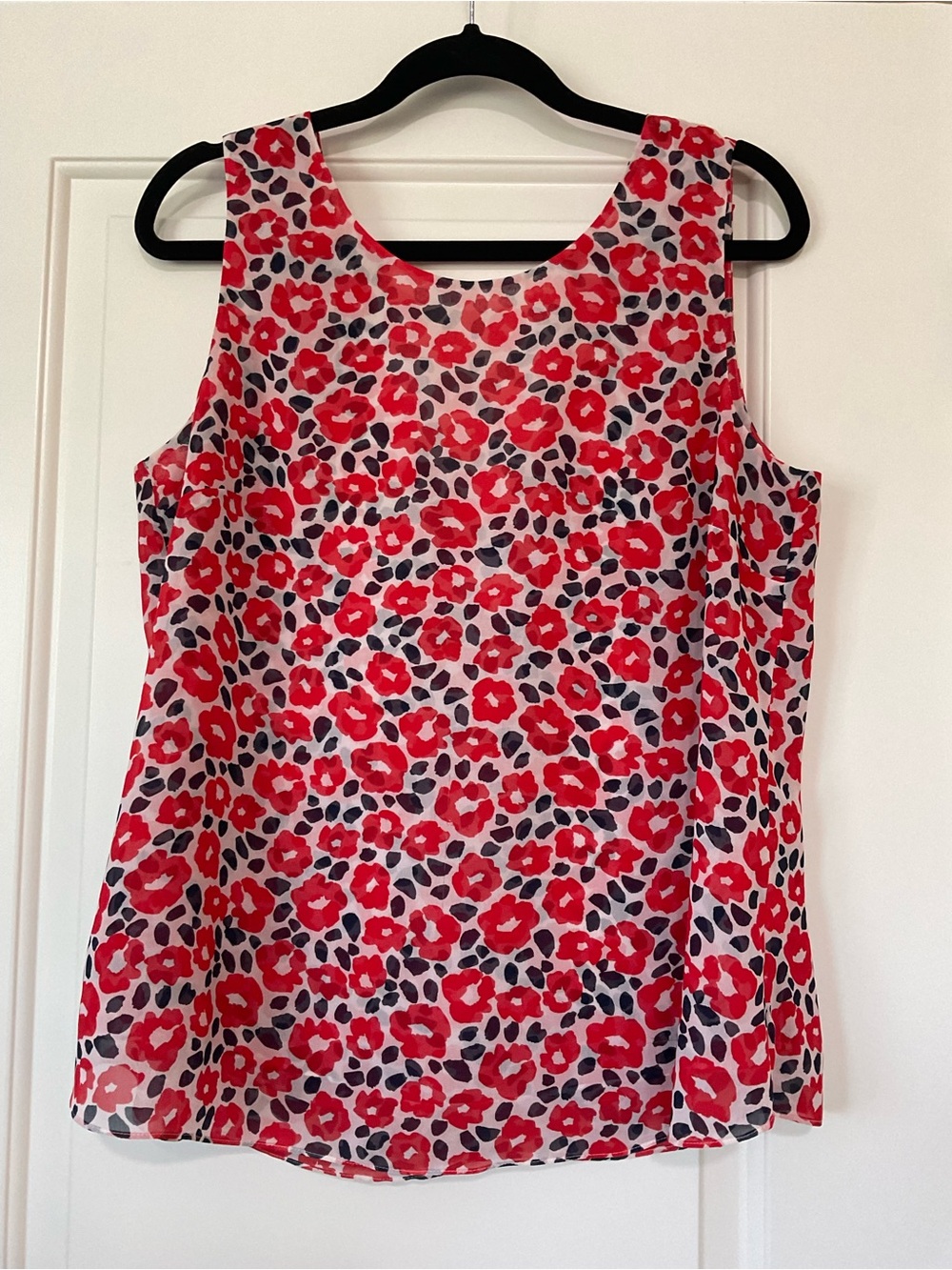 CAbi Red and Blue Floral Sleeveless Camisole